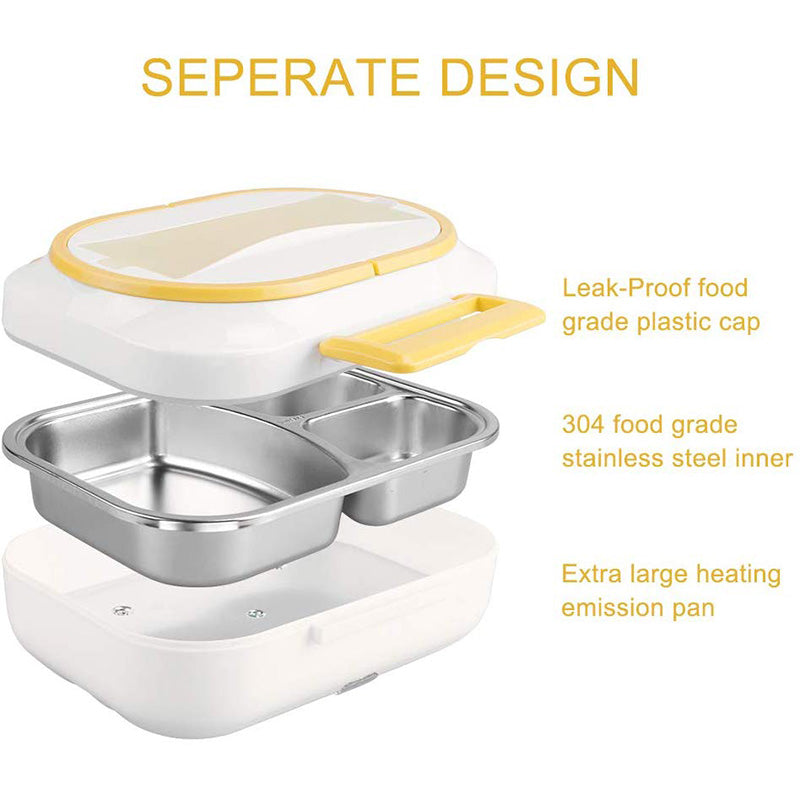 Three-grid Electric Heating Lunch Box Food Heater For Vehicle-mounted Office The Artful Oracle