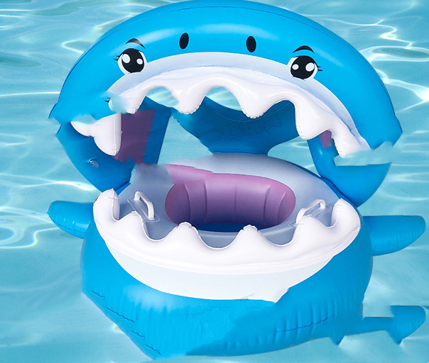 Inflatable Swimming Ring For Kids With Awning Shark Seat Ring Baby Float For Swimming Pool Toys Seat Removable Water Ring The Artful Oracle