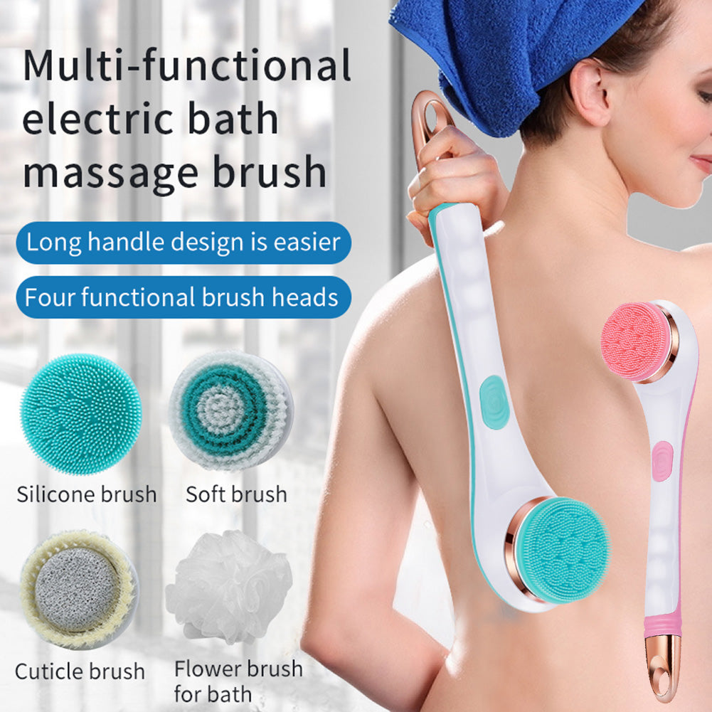 Electric Bath Brush Silicone Back Scrubber USB Rechargeable 2 Speeds Rotating Shower Brush Spa Waterproof Body Cleaning Brush The Artful Oracle