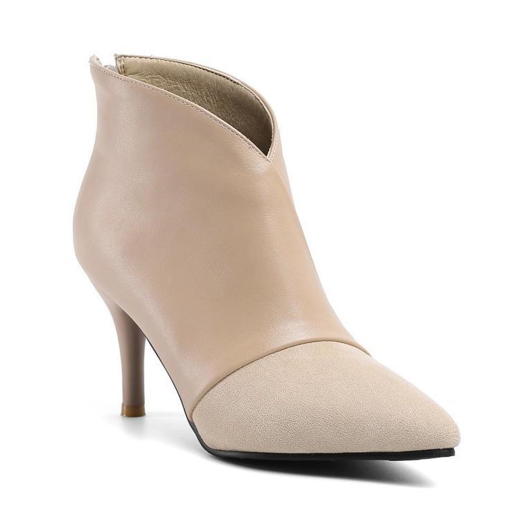 Fashion Simple And Versatile Pointed Toe Stitching Ankle Boots The Artful Oracle