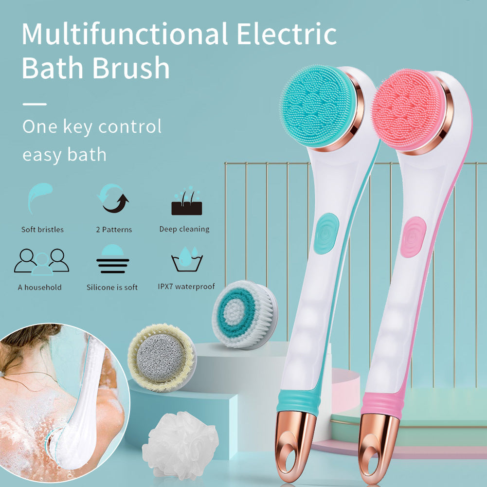 Electric Bath Brush Silicone Back Scrubber USB Rechargeable 2 Speeds Rotating Shower Brush Spa Waterproof Body Cleaning Brush The Artful Oracle