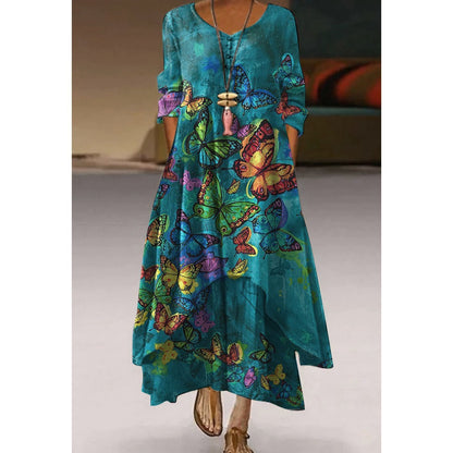 Fashion Printed Long Sleeve Dress Women The Artful Oracle