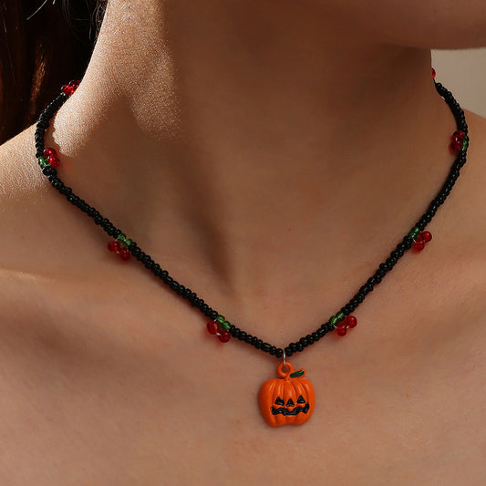 Creative Alloy Drop Oil Pendant Ghost Festival Necklace The Artful Oracle