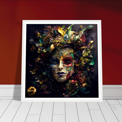 Carnival Sprite: The Mardi Gras Nymph - Premium Matte Paper Wooden Framed Poster Gelato