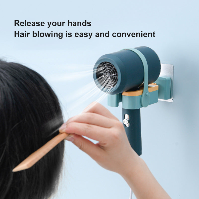 Hair Dryer Rack Toilet Wall-mounted Punch-free Woundable Multifunctional Blower Rack Bathroom Toilet Tools The Artful Oracle