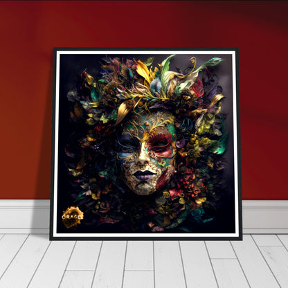 Carnival Sprite: The Mardi Gras Nymph - Premium Matte Paper Wooden Framed Poster Gelato