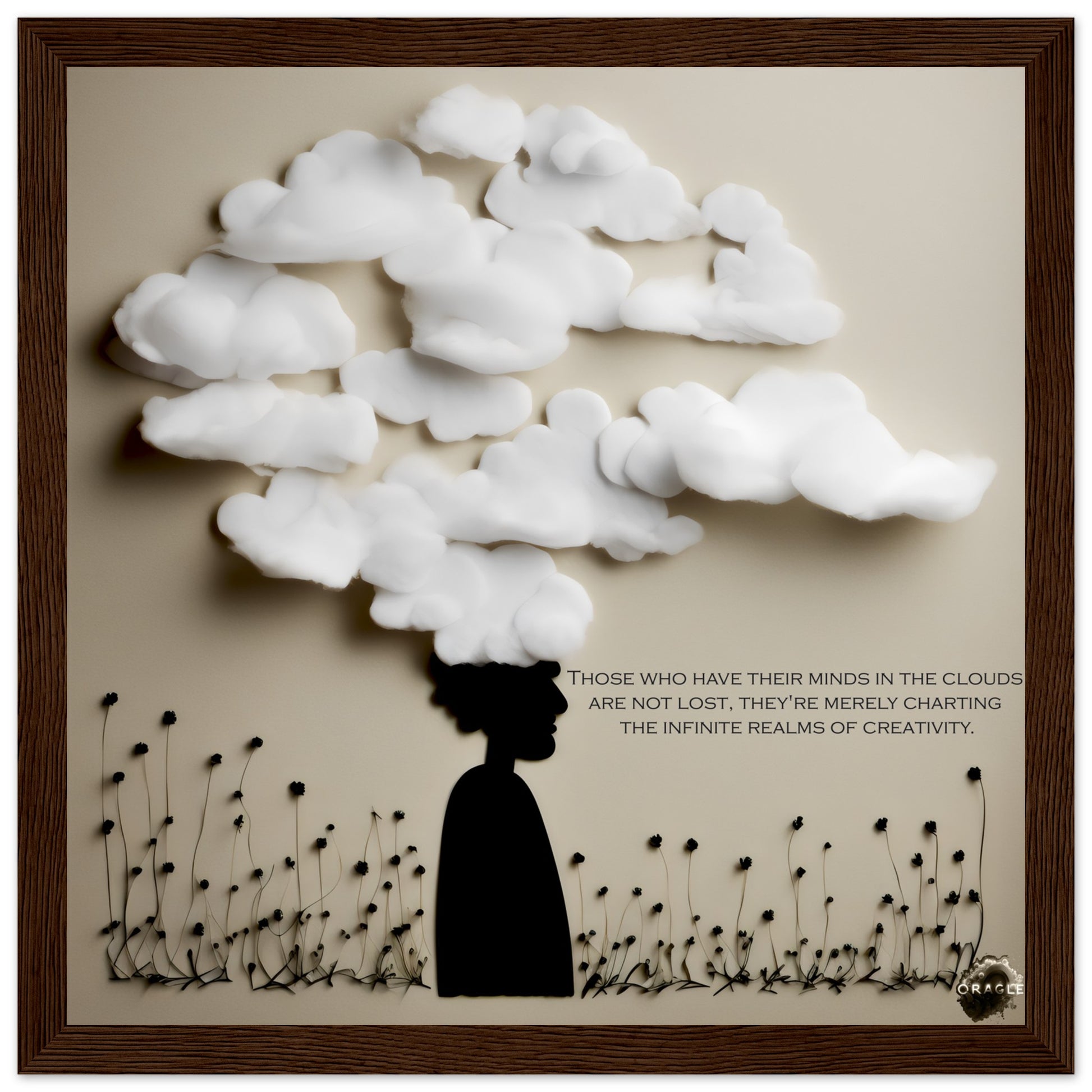 Mind in the Clouds - Premium Matte Paper Wooden Framed Poster Gelato