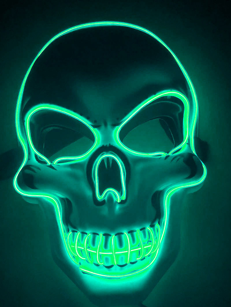 Halloween Skeleton Mask LED Glow Scary Mask The Artful Oracle