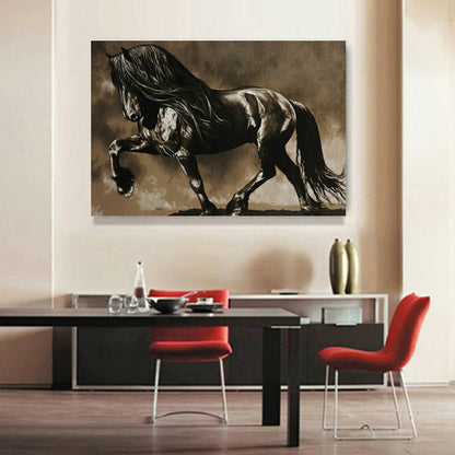 Black Horse Hd Inkjet Home Art Decoration Painting Living Room Background Wall Painting Frameless Painting Core The Artful Oracle