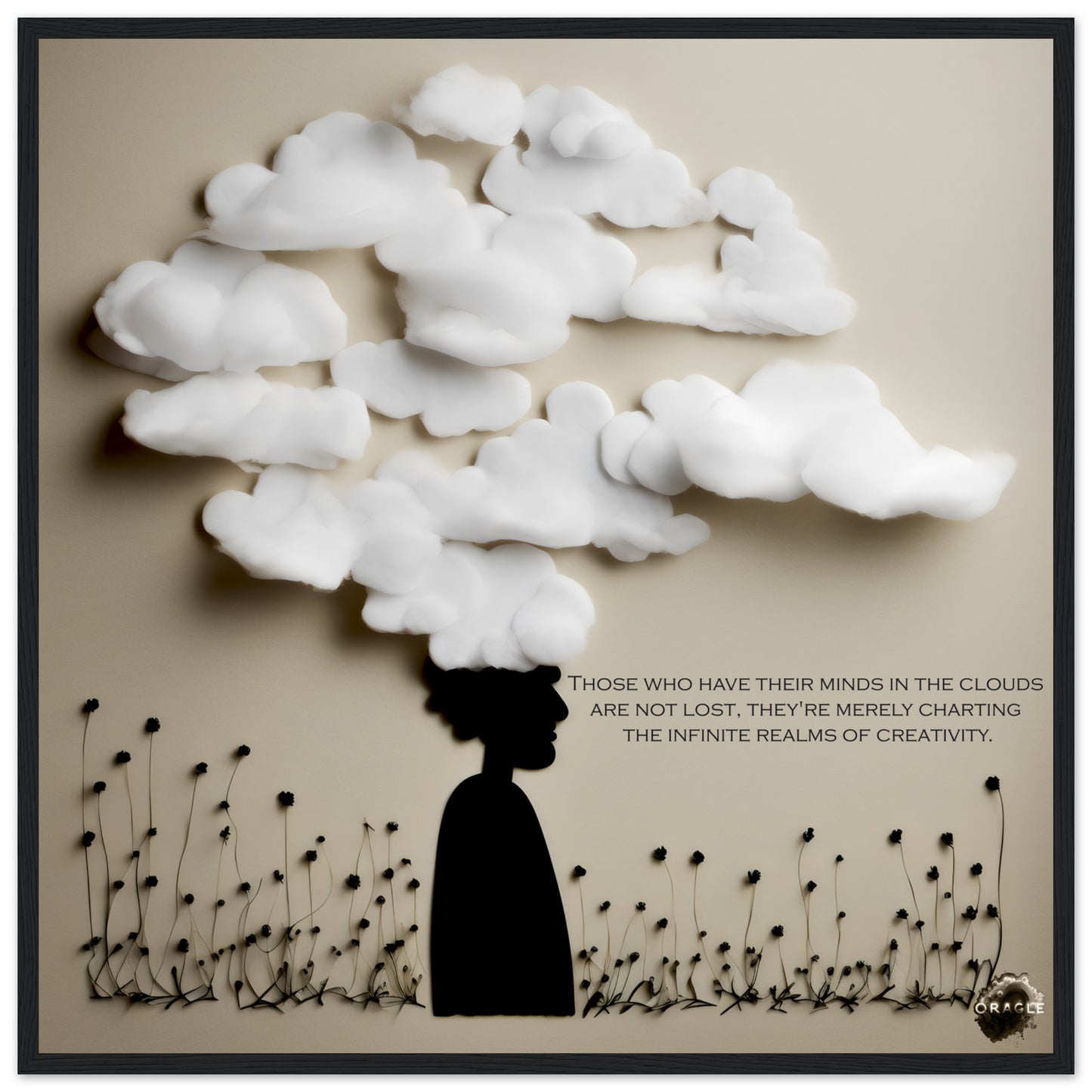 Mind in the Clouds - Premium Matte Paper Wooden Framed Poster Gelato