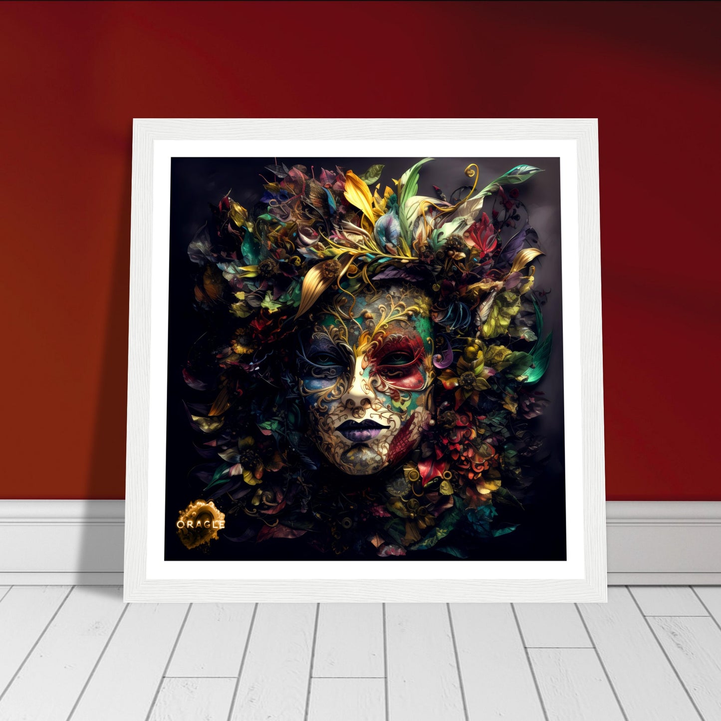 Carnival Sprite: The Mardi Gras Nymph - Premium Matte Paper Wooden Framed Poster Gelato