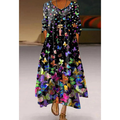 Fashion Printed Long Sleeve Dress Women The Artful Oracle