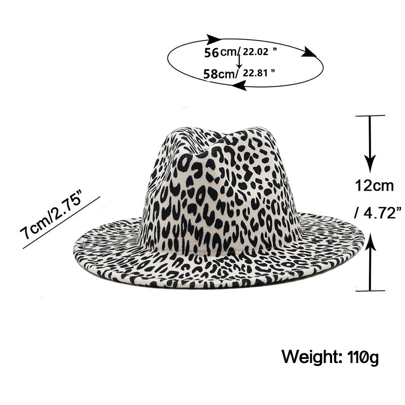 Men's And Women's Fashionable All-match Milky White Leopard Print Woolen Hat The Artful Oracle