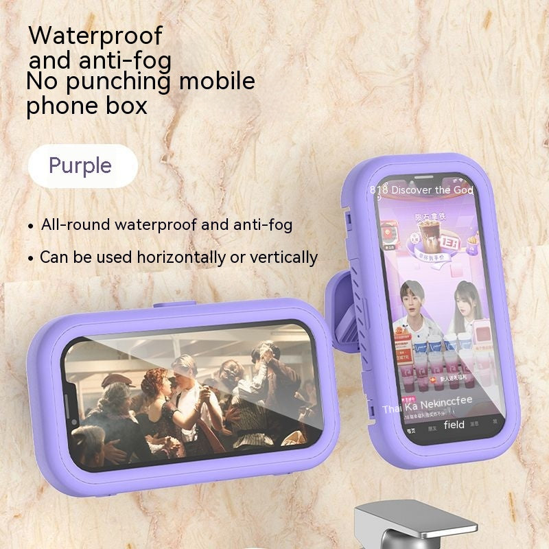 Bathroom Rotatable Waterproof Mobile Phone Box Punch-free The Artful Oracle