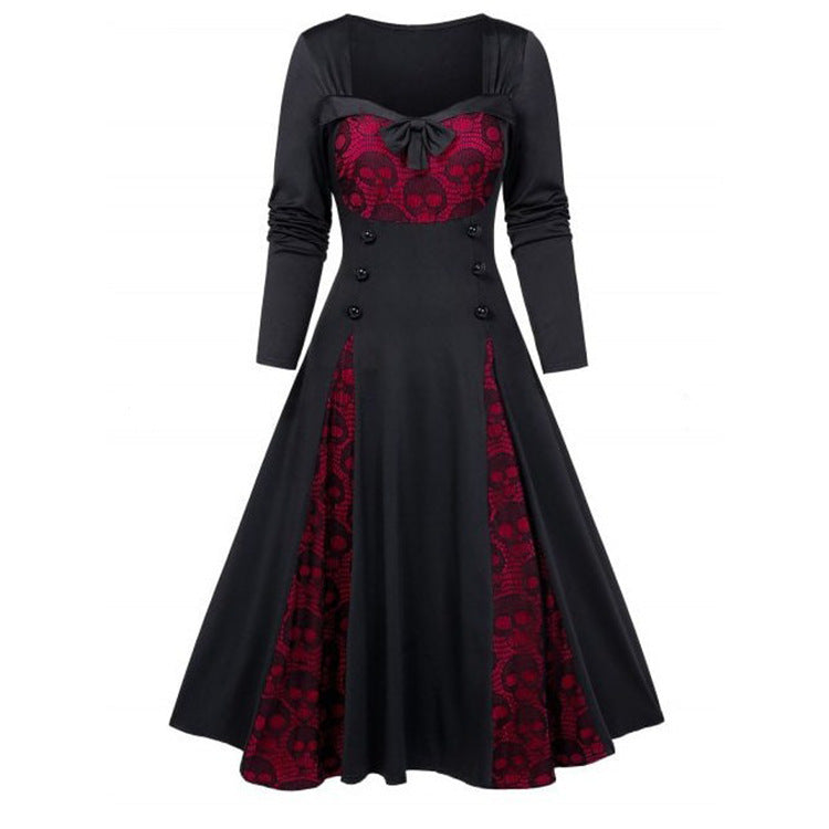 Women's Fashion Lace Stitching Contrast Color Dress The Artful Oracle