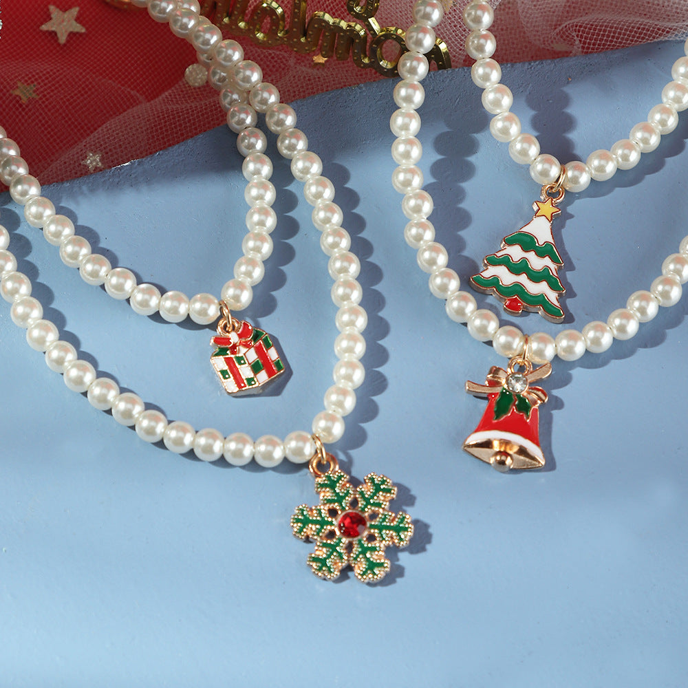 Snowflake Bell Christmas Tree Necklace The Artful Oracle