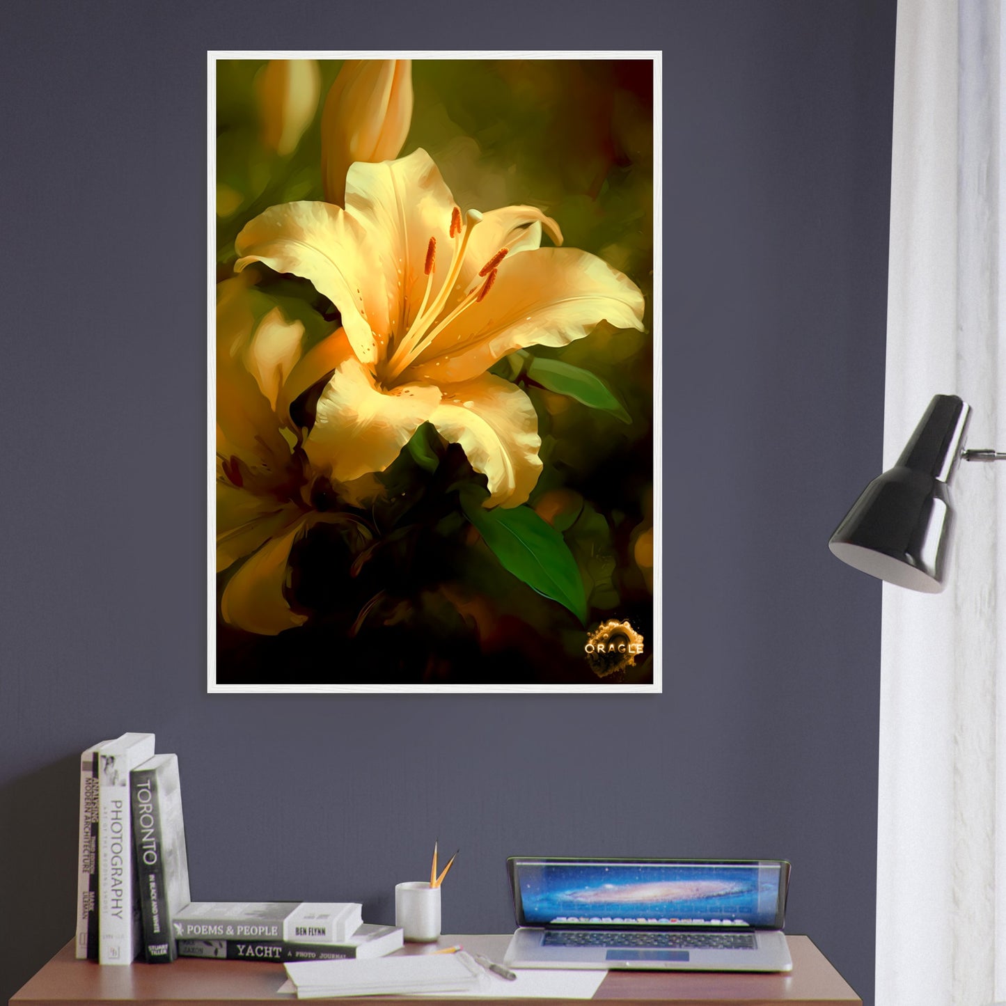 Golden Bloom: A Tulip's Tale - Premium Matte Paper Wooden Framed Poster Gelato