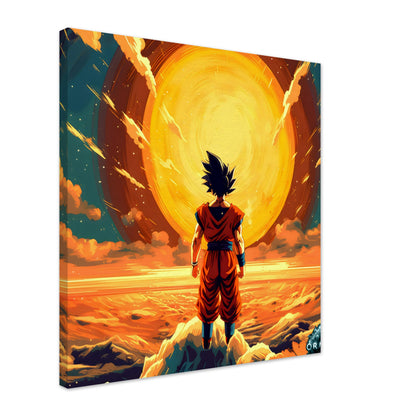 Goku on top of World - Aluminum Print Gelato