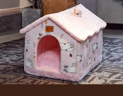 Foldable Dog House Pet Cat Bed Winter Dog Villa Sleep Kennel Removable Nest Warm Enclosed Cave Sofa Pets Supplies The Artful Oracle