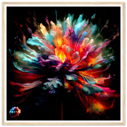 Inkfire: Vivid Watercolor Bursts - Premium Matte Paper Wooden Framed Poster Gelato