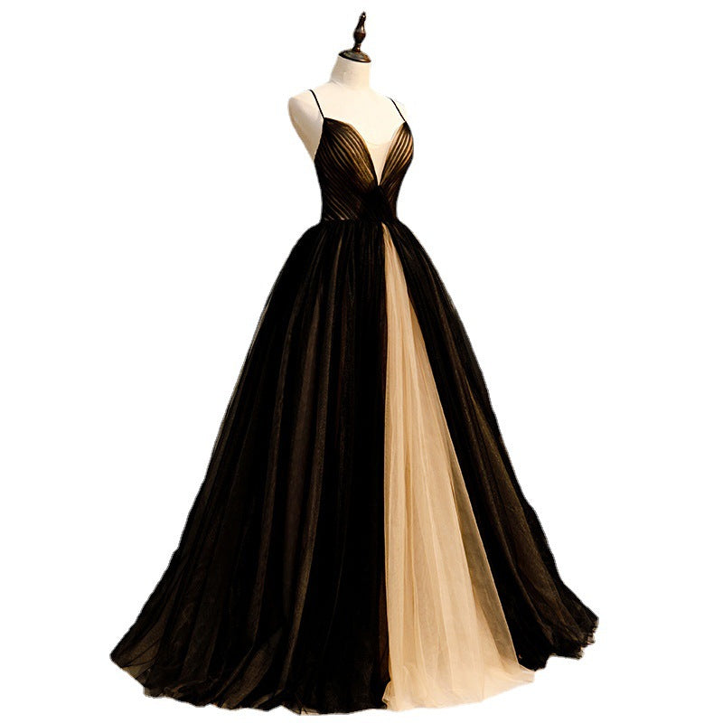 Banquet Evening Long Dress Black Slimming Daily Style Annual Meeting Elegant Birthday The Artful Oracle