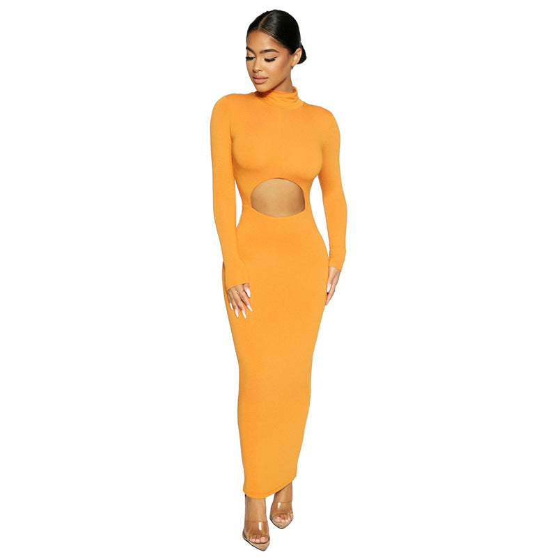 New Sexy Women's Dress With Belly Exposed In Pure Color The Artful Oracle