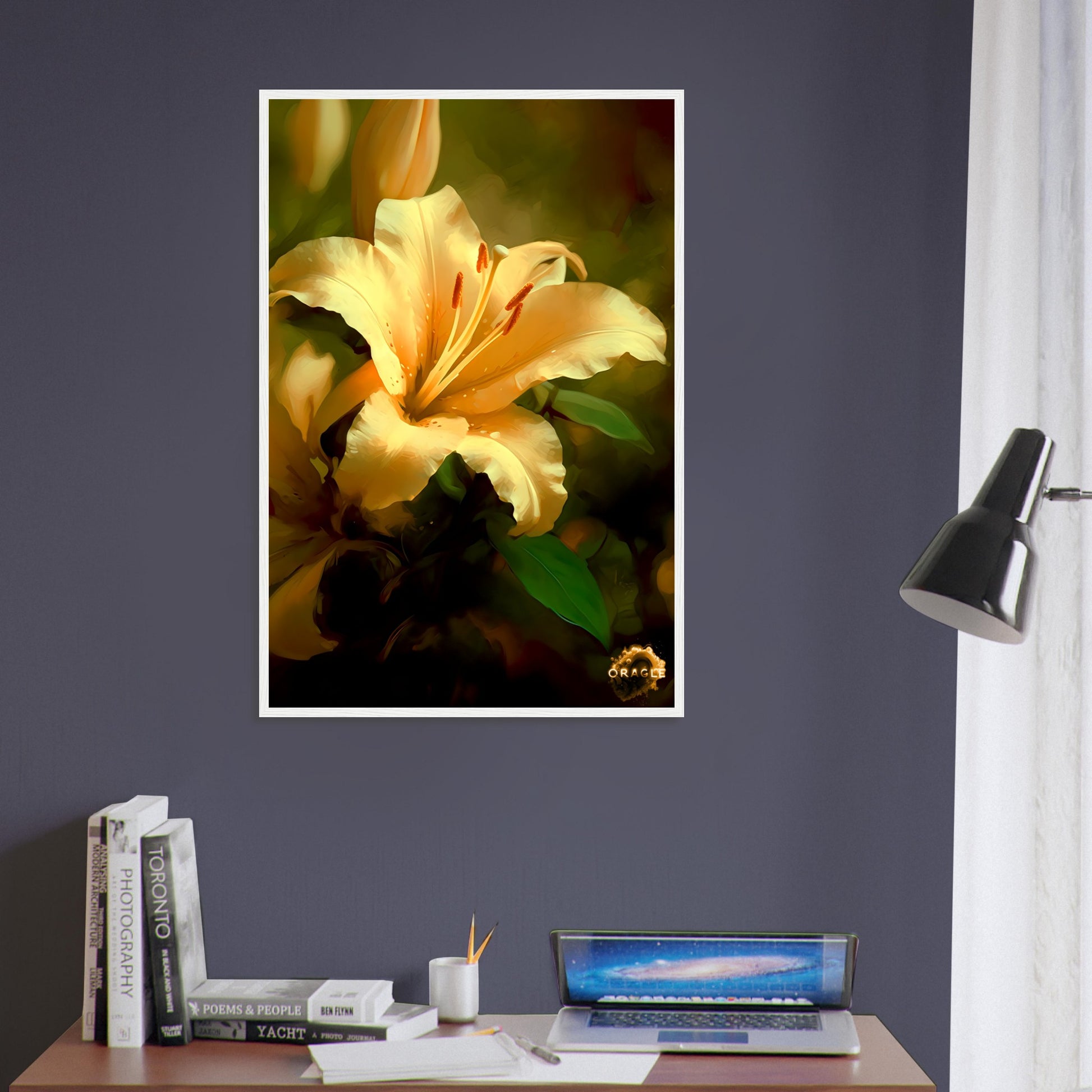 Golden Bloom: A Tulip's Tale - Premium Matte Paper Wooden Framed Poster Gelato