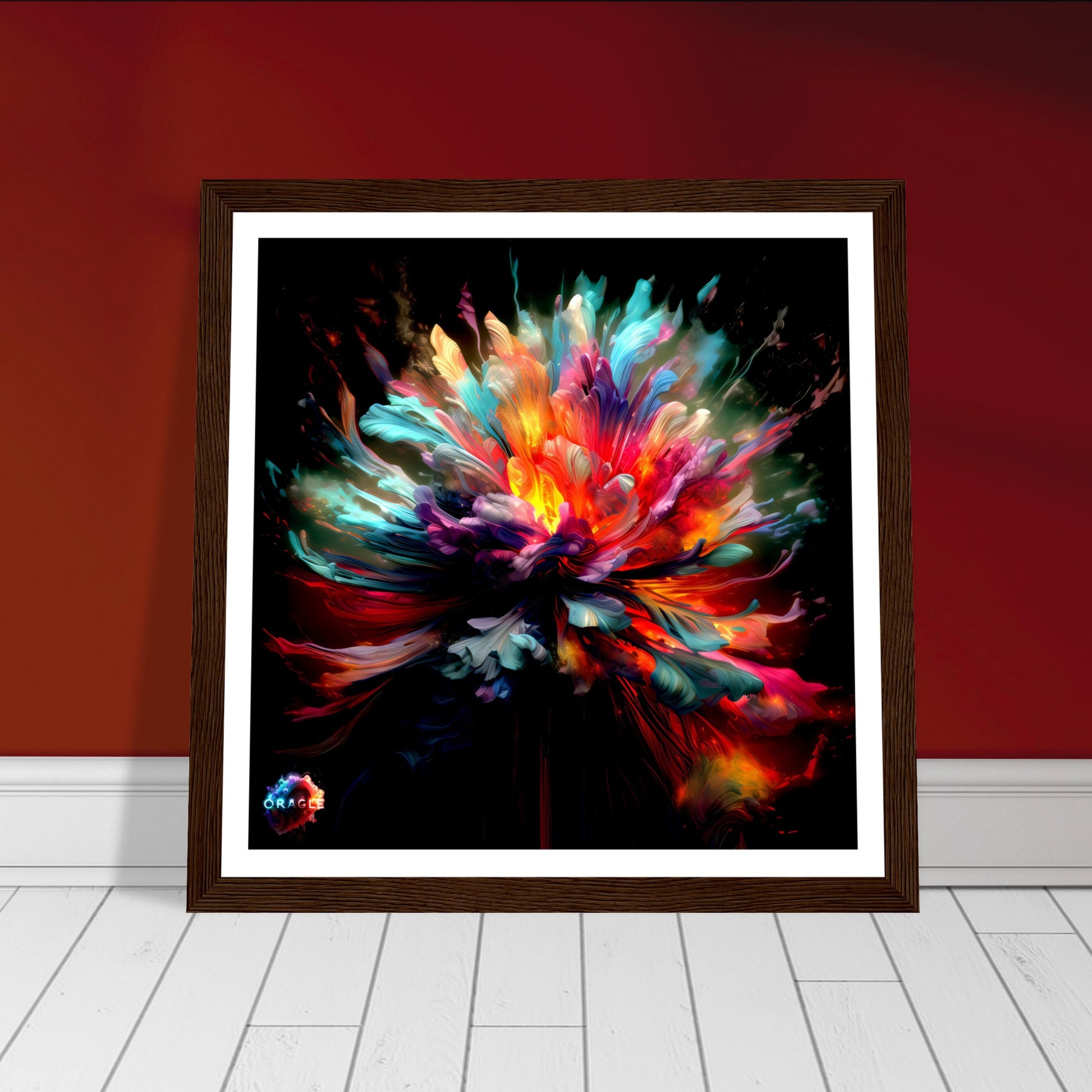 Inkfire: Vivid Watercolor Bursts - Premium Matte Paper Wooden Framed Poster Gelato