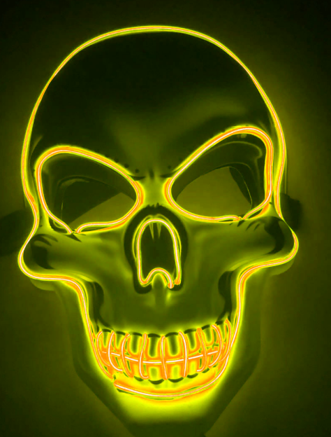 Halloween Skeleton Mask LED Glow Scary Mask The Artful Oracle