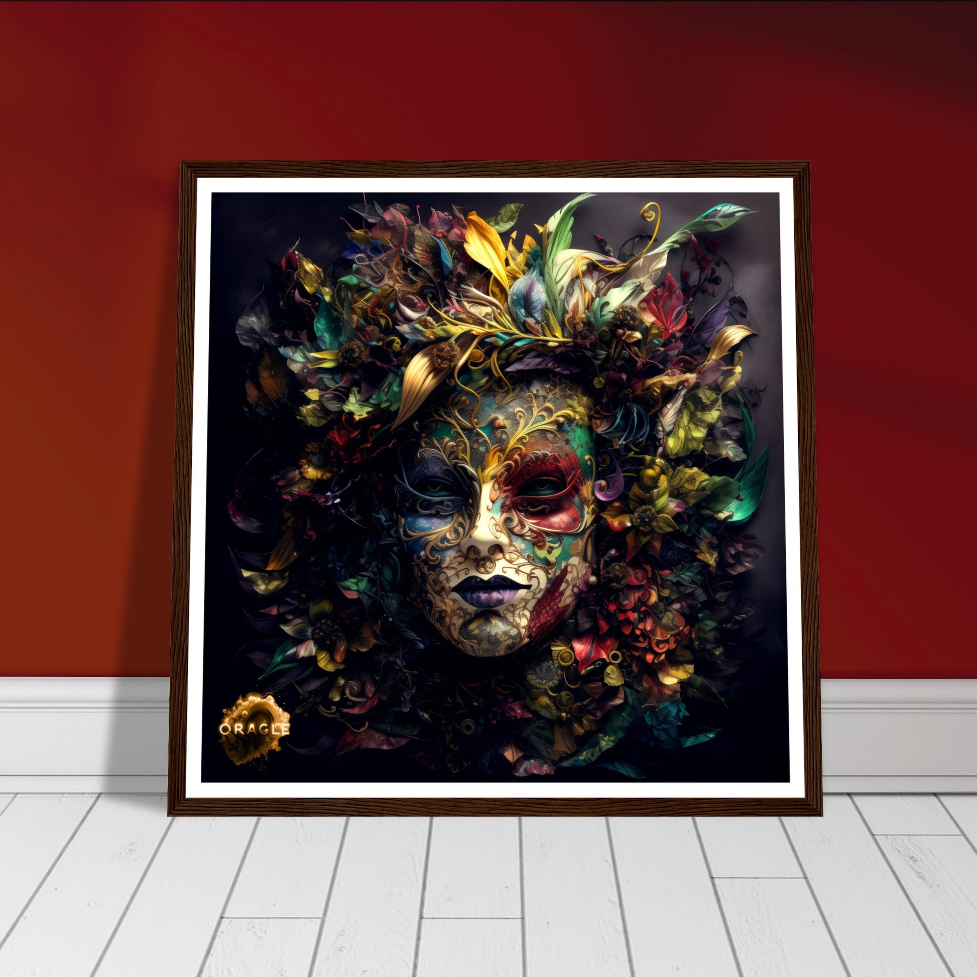 Carnival Sprite: The Mardi Gras Nymph - Premium Matte Paper Wooden Framed Poster Gelato