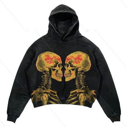 Punk Design Printed Hoodie Fashion Large Gothic Long Sleeve The Artful Oracle