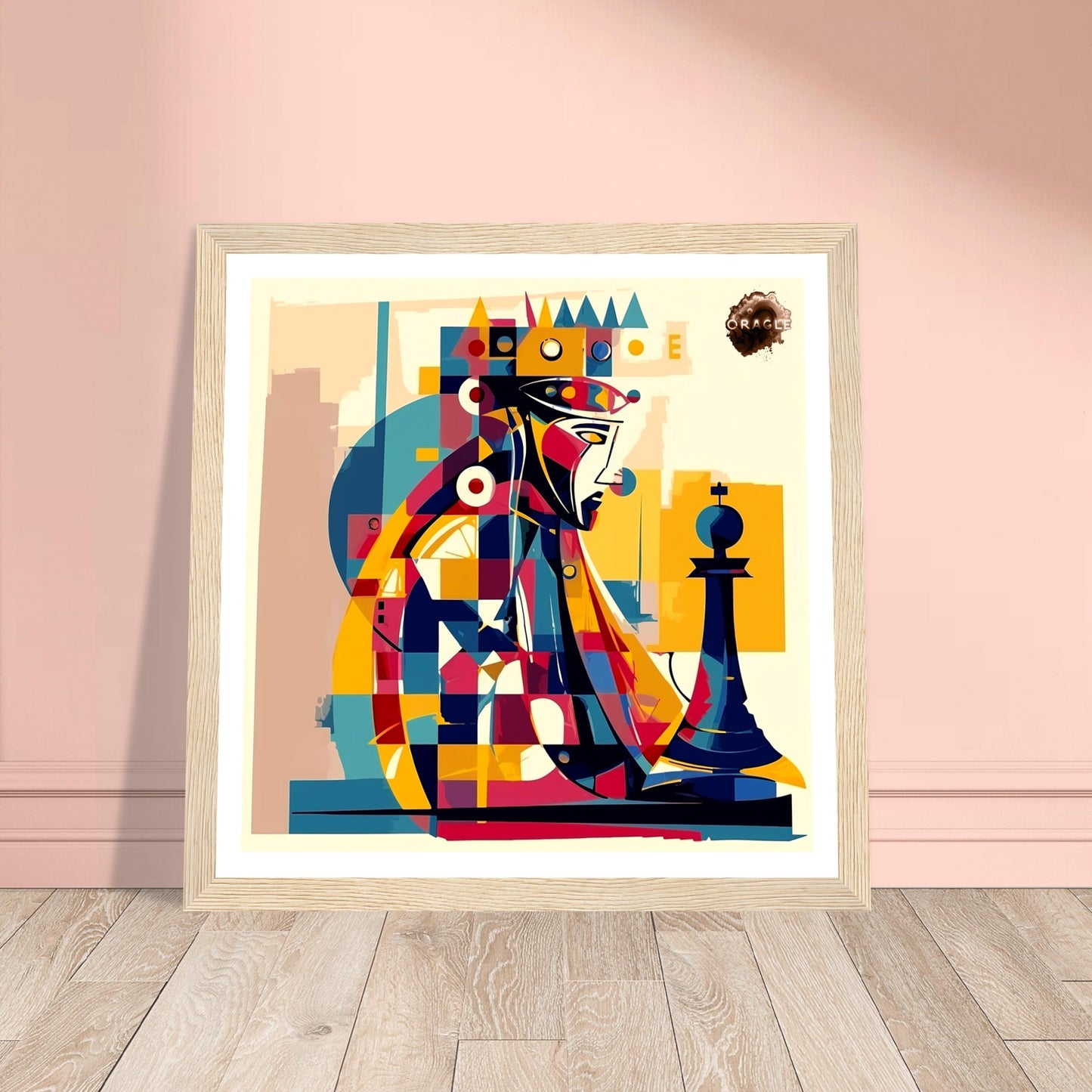 Abstract Elegance: The Queen's Reign - Premium Matte Paper Wooden Framed Poster Gelato