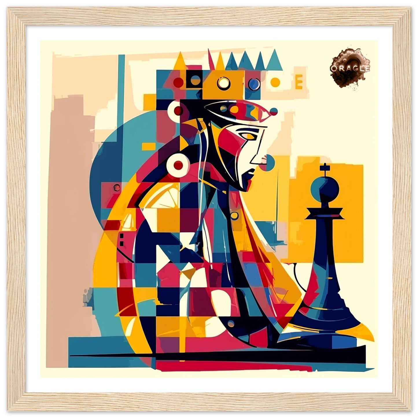 Abstract Elegance: The Queen's Reign - Premium Matte Paper Wooden Framed Poster Gelato