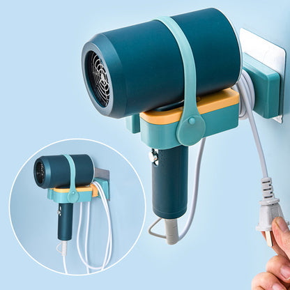 Hair Dryer Rack Toilet Wall-mounted Punch-free Woundable Multifunctional Blower Rack Bathroom Toilet Tools The Artful Oracle