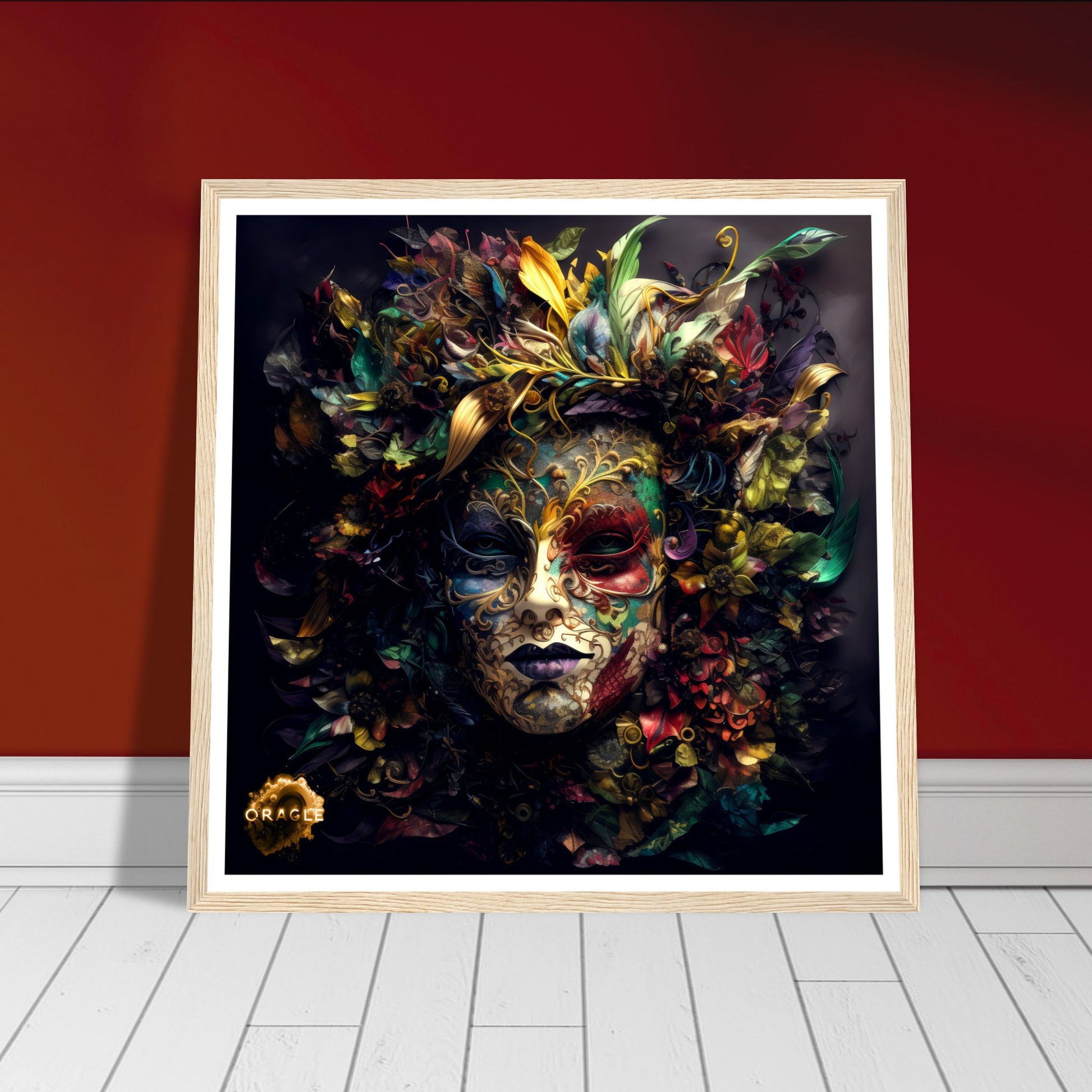 Carnival Sprite: The Mardi Gras Nymph - Premium Matte Paper Wooden Framed Poster Gelato