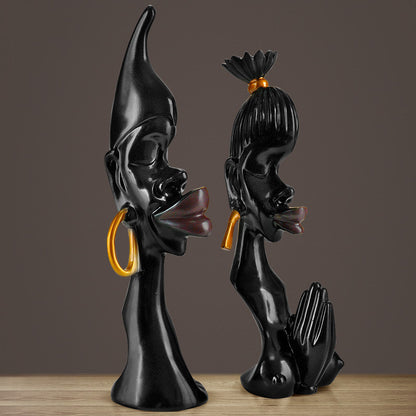 Black Couple Ornament Decoration Abstract Art Sculpture The Artful Oracle