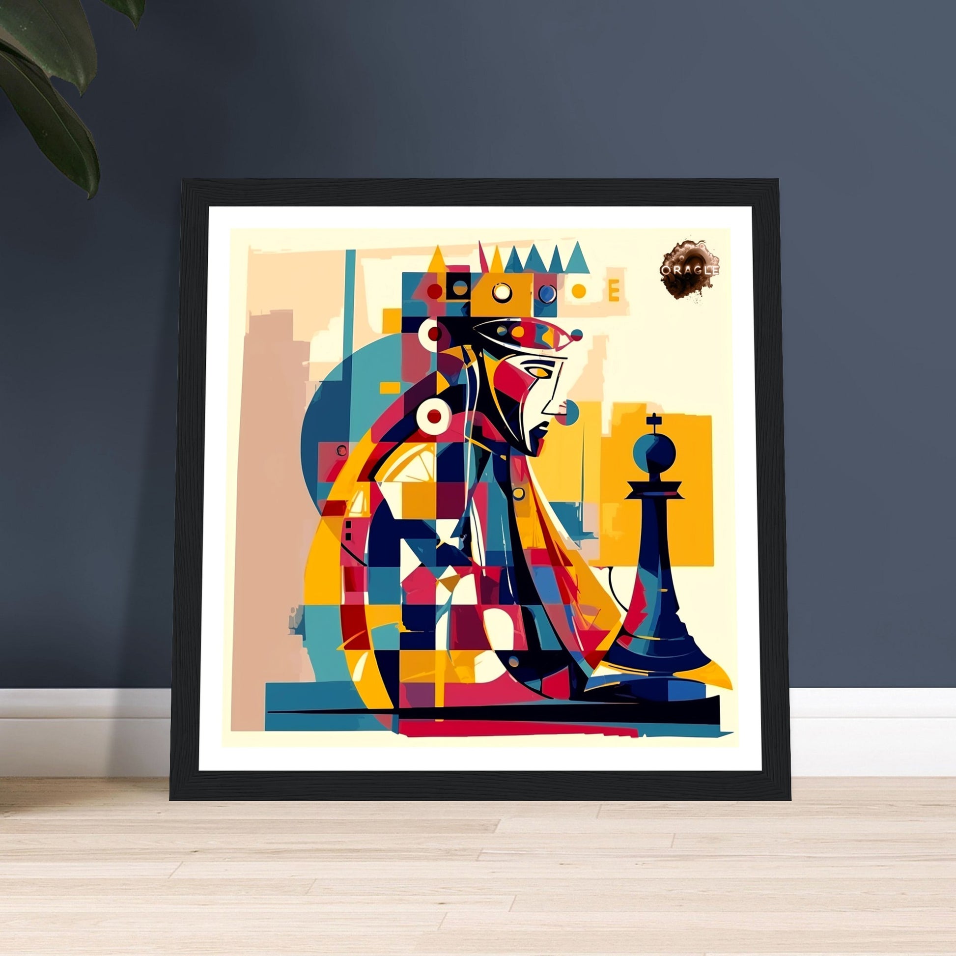 Abstract Elegance: The Queen's Reign - Premium Matte Paper Wooden Framed Poster - Premium Semi-Glossy Paper Wooden Framed Poster Gelato