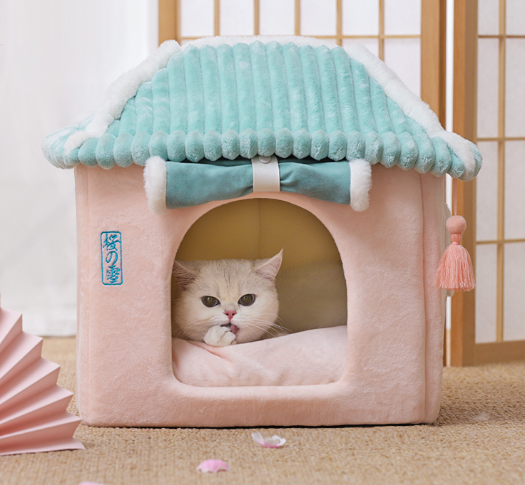 Cat House Removable And Washable Cat Bed Pet Supplies Enclosed Cat House Villa The Artful Oracle