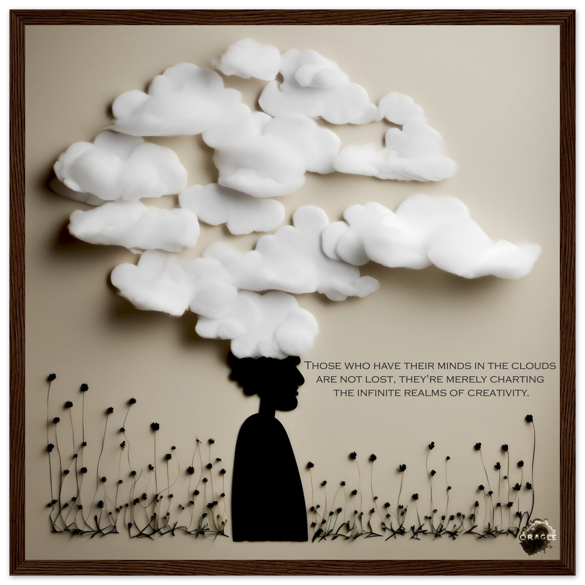 Mind in the Clouds - Premium Matte Paper Wooden Framed Poster Gelato