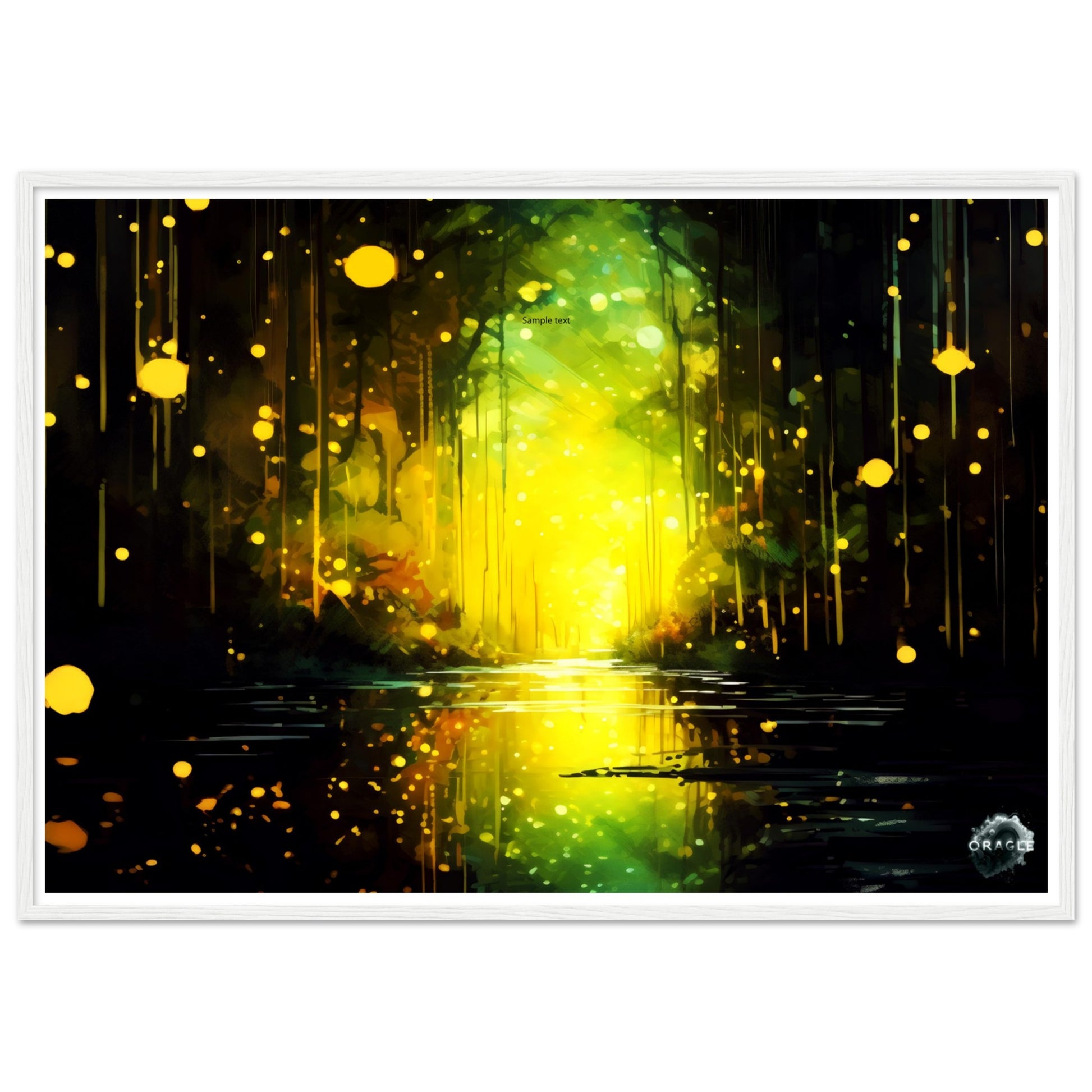 Glimmers in the Gloaming Woods - Premium Matte Paper Wooden Framed Poster Gelato