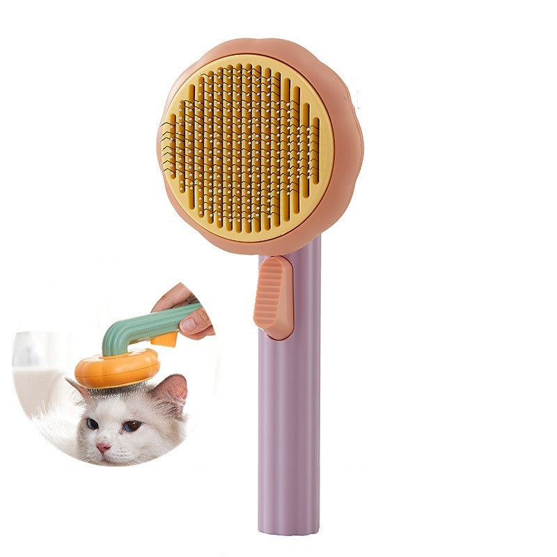 New Pet Cat Brush Hot Selling Hand-held Steel Wire Self-cleaning Comb Looper For Hair Removal The Artful Oracle