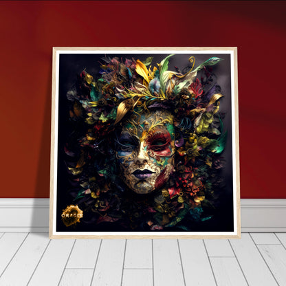 Carnival Sprite: The Mardi Gras Nymph - Premium Matte Paper Wooden Framed Poster Gelato