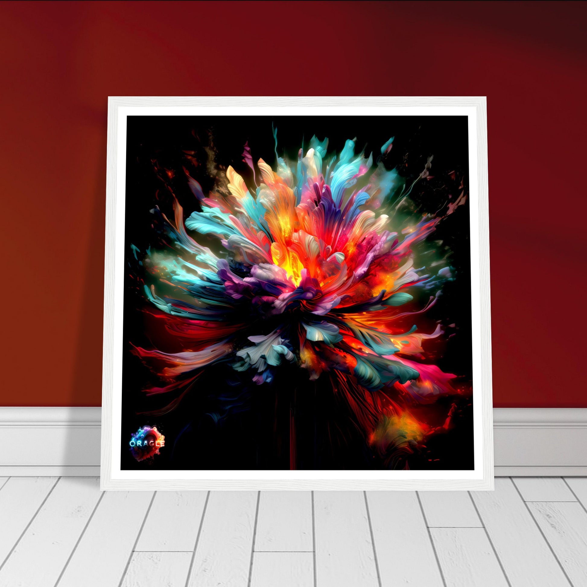 Inkfire: Vivid Watercolor Bursts - Premium Matte Paper Wooden Framed Poster Gelato