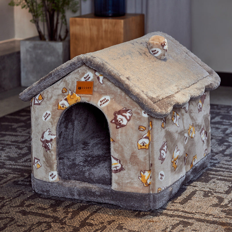 Foldable Dog House Pet Cat Bed Winter Dog Villa Sleep Kennel Removable Nest Warm Enclosed Cave Sofa Pets Supplies The Artful Oracle