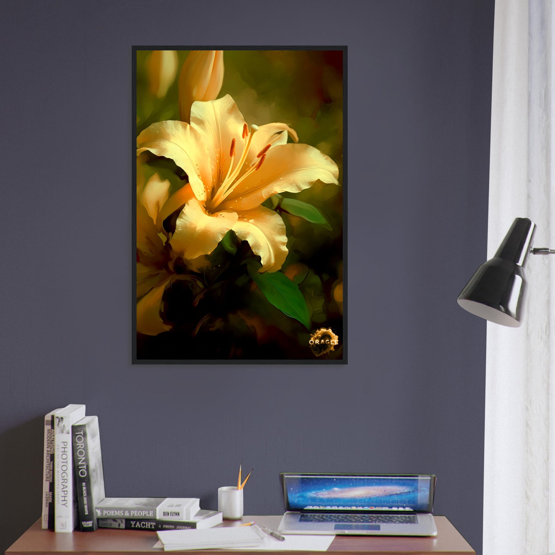 Golden Bloom: A Tulip's Tale - Premium Matte Paper Wooden Framed Poster Gelato