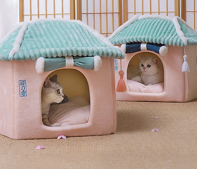 Cat House Removable And Washable Cat Bed Pet Supplies Enclosed Cat House Villa The Artful Oracle