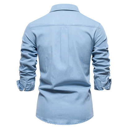 Men's Fashion Casual Denim Long Sleeve Shirt The Artful Oracle