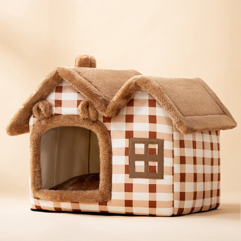 Foldable Dog House Pet Cat Bed Winter Dog Villa Sleep Kennel Removable Nest Warm Enclosed Cave Sofa Pets Supplies The Artful Oracle