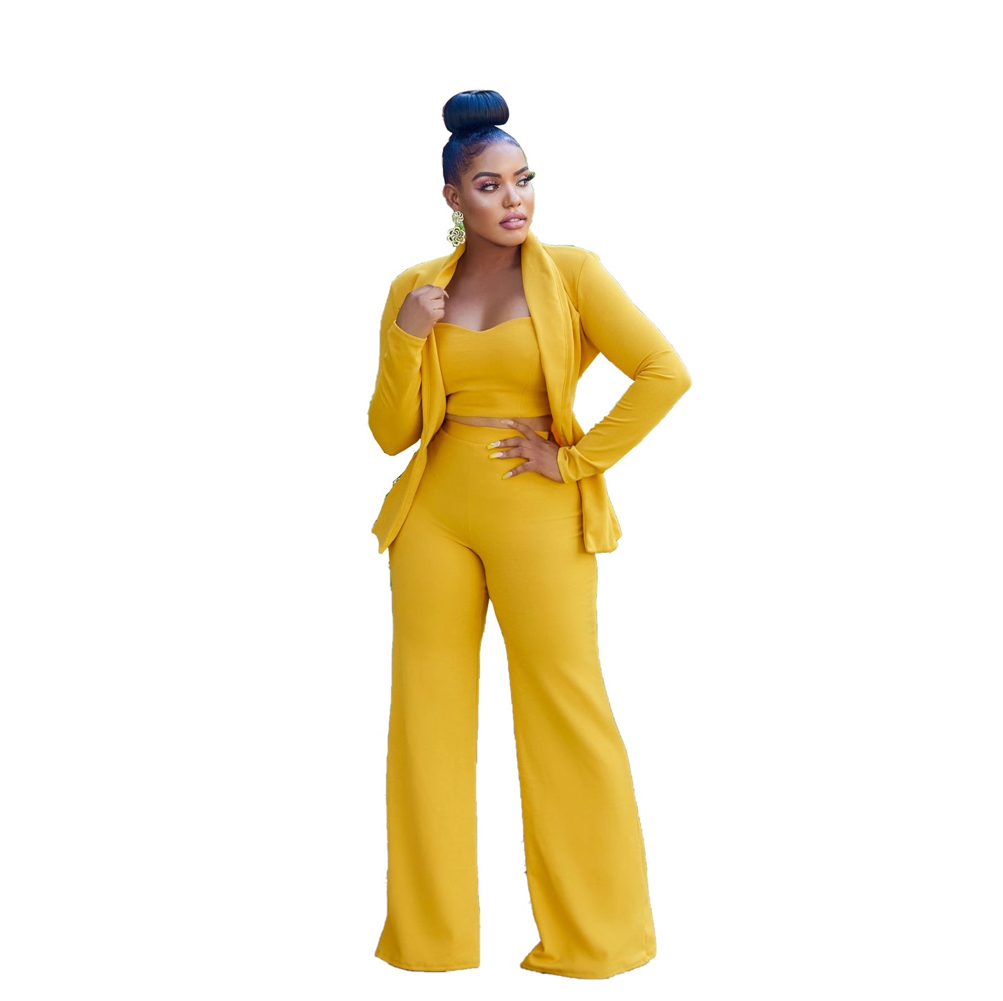 Women's Solid Color Trousers Three-piece Suit The Artful Oracle