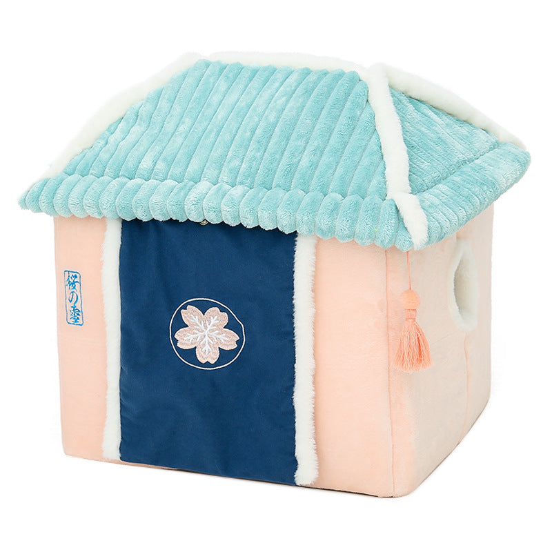 Cat House Removable And Washable Cat Bed Pet Supplies Enclosed Cat House Villa The Artful Oracle